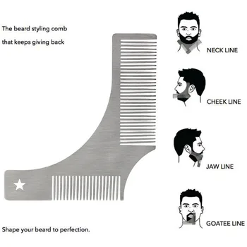 

Design Beard Shaping Comb Beard Shaping Tool Stainless Steel Beard Model Carding Tool Beard Comb