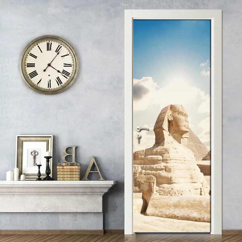 

Creative Art Portrait Door Decor Sticker Mural Living Room Bedroom Home Decoration Door Sticker PVC Self-adhesive 3D Wallpaper
