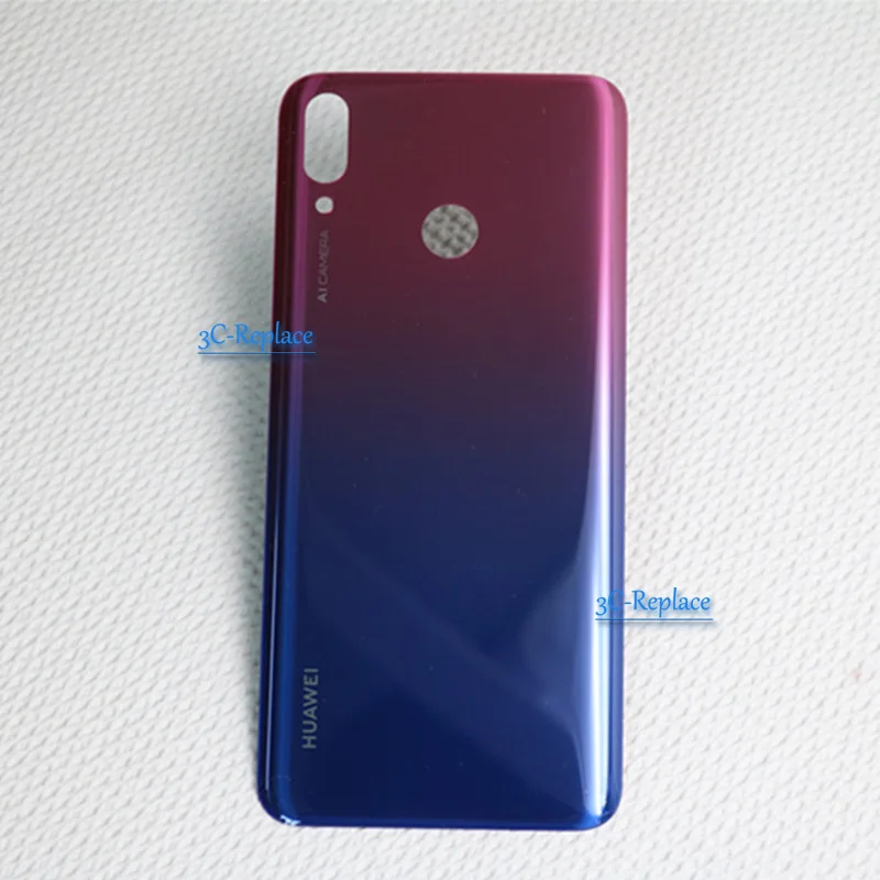 Для huawei Y9 JKM-TL00 JKM-AL00 JKM-LX1 JKM-LX3 JKM-L21 задняя Батарея крышка дверца батарейного Корпус чехол сзади Стекло запчасти