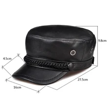 Новинка, Высококачественная плоская верхняя часть из натуральной кожи, военная шапка для женщин, мужские шапки, осенне-зимние теплые шапки, шляпы художников