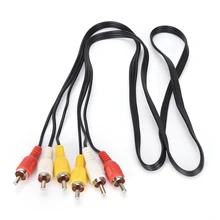 3 RCA Macho para Macho RCA Composite Audio Video Cabo AV Plug 1 3 M(China)