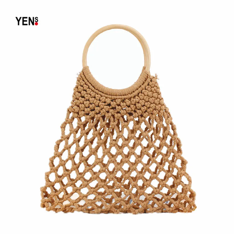 

2019 Retro Ladies Hollow Large Capacity Beach Bag Autumn Fashion Handbag Bohemian Wallet Vacation