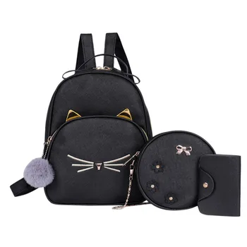 

3Pcs Fashion Lady Student Solid Color Shoulder Bag + Crossbody Bag + Clutch Bag PU Satchels Shoulder Square 2020 new 717#40