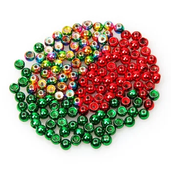

Fly Fishing Tying Material 100Pcs Tungsten Beads Red Green Rainbow Fly Fishing Nymph Head Ball Tungsten Beads