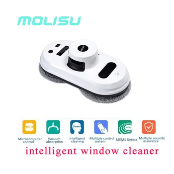 شراءأداة تنظيف النوافذ من MOLISU طراز W5 تعمل بالتحكم في نظافة النوافذ من الزجاج الذكي لمنع السقوط مع مكنسة آلية شحن مجاني