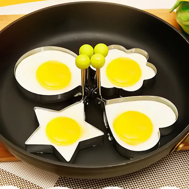 4 вида стилей из нержавеющей стали для яиц для омлета формы для жарки любовь круглая звезда цветок формы DIY приготовления яиц блинов для завтрака кухонные инструменты