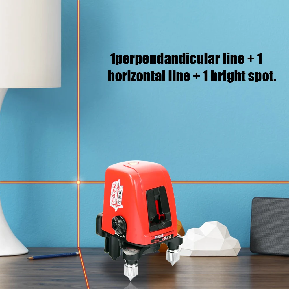 

AK435 Mini Portable 360 Degree Self-leveling Cross Laser Line 2 Line 1 Dot Horizonatal Vertical Red Line Lazer Level