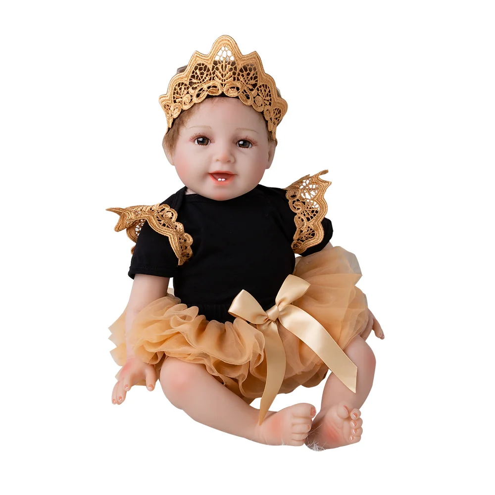 Новинка 56 см куклы девочка Reborn Baby кукла игрушка Младенцы принцесса куклы Bebes Reborn Bonecas Brinquedos - Цвет: BROWN EYE