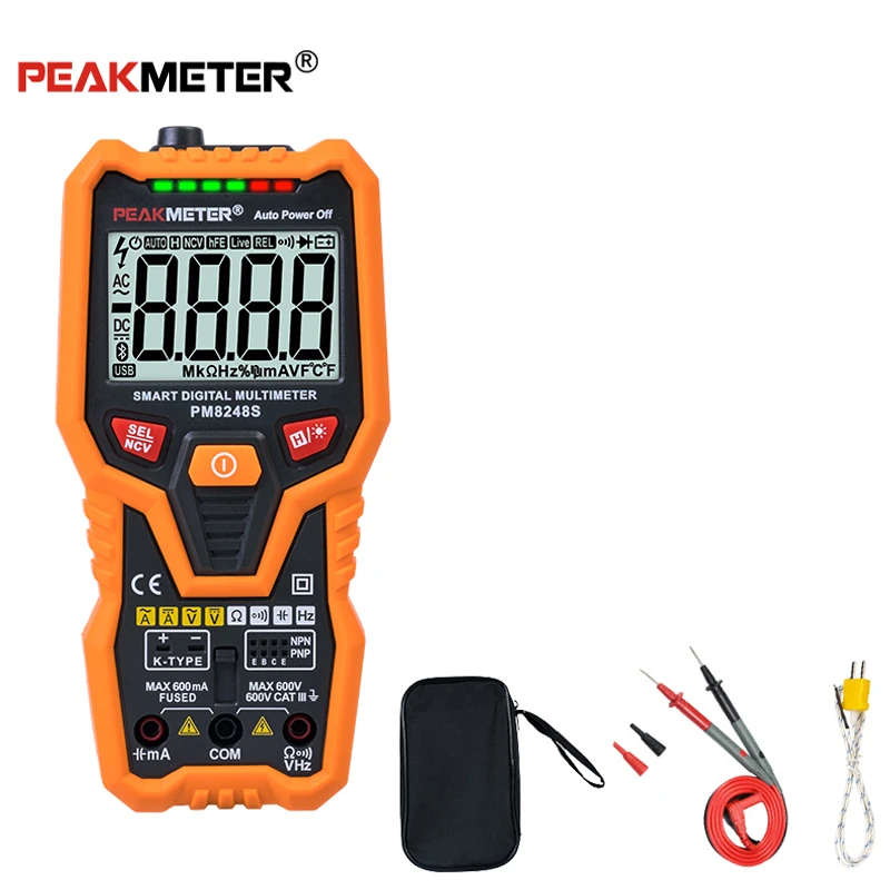 Digital Meter Multimeter,PEAKMETER PM8248S Auto Ranging Handheld Digital NCV Multimeter Resistance Temperature Tester Digital Meter Multimeter,PEAKMETER PM8248S Auto Ranging Handheld Digital NCV Multimeter Resistance Temperature Tester