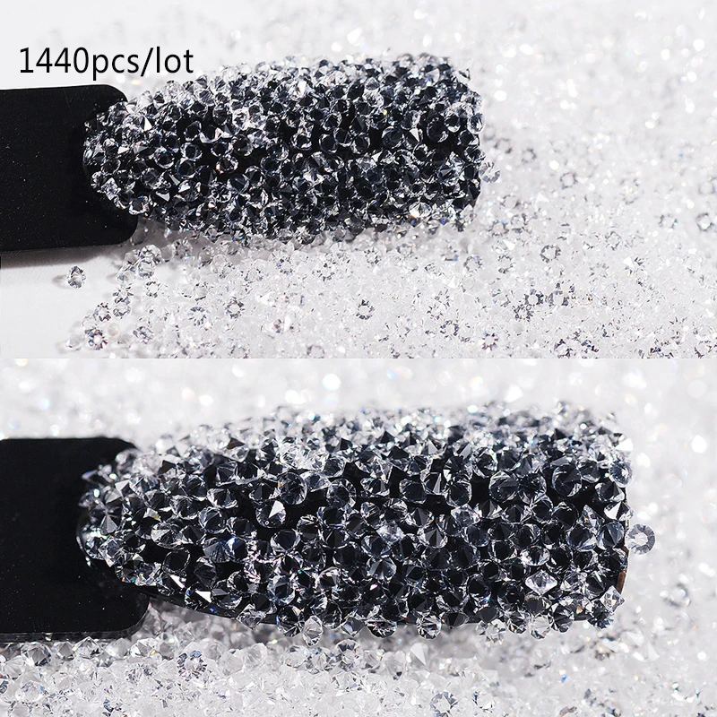 

Mtssii 1440pcs/lot Transparent Colorful Crystal Beads 3D Glass Bead Rhinestone Decor Manicure Shining DIY Nail Art Decoration
