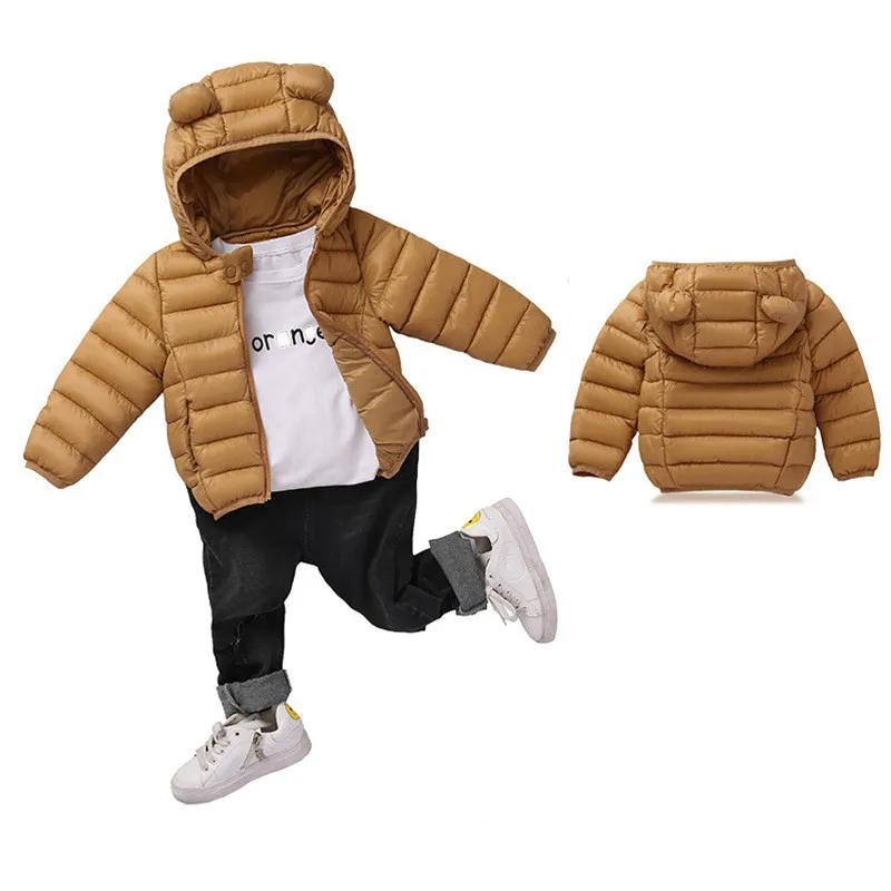 COOTELILI Cute Bear Children's Parkas Winter Jacket For Girls Boys Infant Overcoat Winter Children Coats Warm Kids Jacket Baby