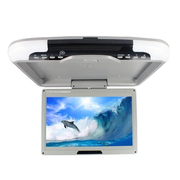 

Hot sale 13 inch car roof mount monitor ceiling display DC 12V Dual video input flip down monitor LED digital screen SH1308