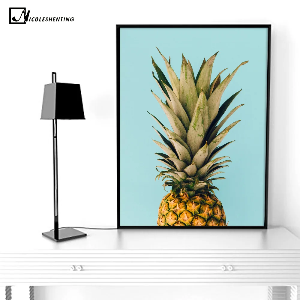 NICOLESHENTING Pineapple Nordic Poster and Prints Minimalist Wall Art Canvas Painting Picture for Living Room Home Decor|picture living room|canvas