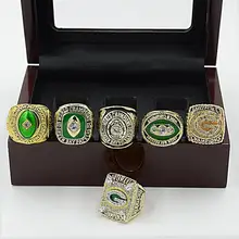 Cajas de madera 1961 1965 1966 1967 1996 2010 GREEN BAY PACKERS SUPER BOWL CAMPEONATO ANILLO Replica 6 unids Conjuntamente con