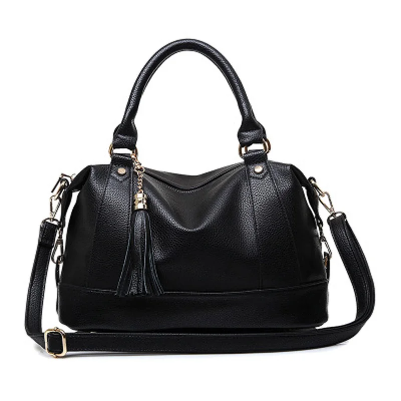 2017 New Arrive Fashion Women PU Leather Bag Female Luxury Famous Brand Design Big Black Tote Shoulder Messenger Crossbody Bag