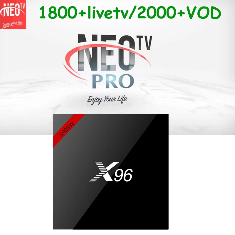 Европейский арабский IPTV Box X96 W S905W 1G/8G 2G/16G бесплатно Спорт NEOTV pro 1 год подписка французский Italia 1800 каналов