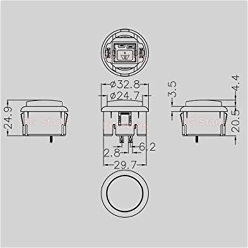 30mm Black Copy Sanwa Arcade Push Button with Mirco Switch (4)