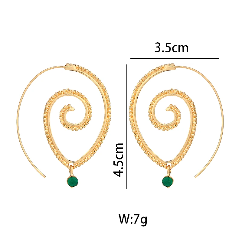 YUKAM Этническая индивидуальность стимпанк Swirl серьги-кольца для спирального пирсинга Серьги для женщин большие круглые серьги Винтажные Ювелирные изделия для ушей