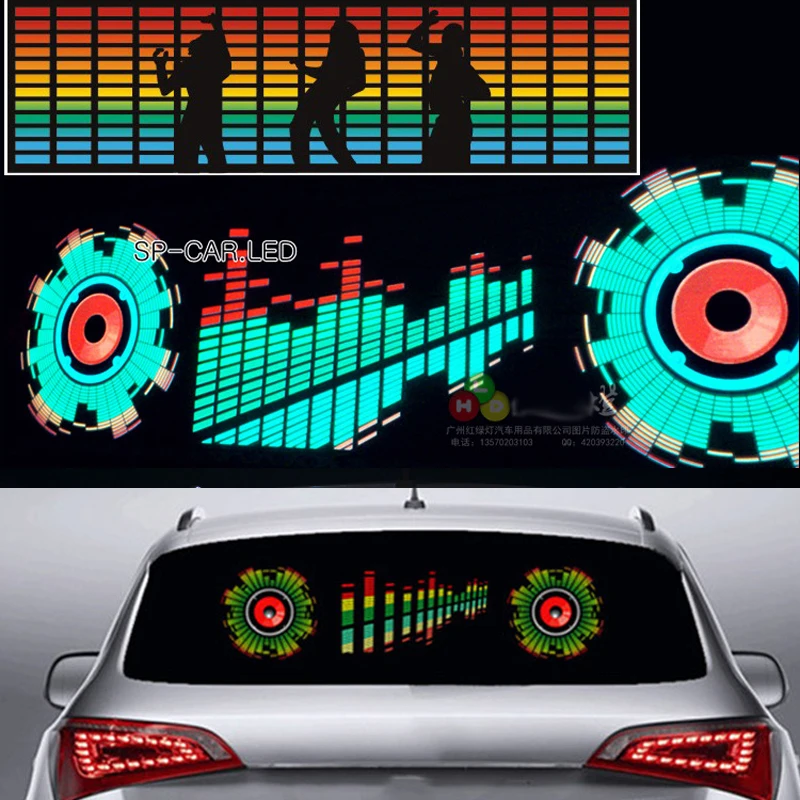 90 25 Cm Mobil Berkedip Musik Eq Stiker Equalizer Musik Di Kaca