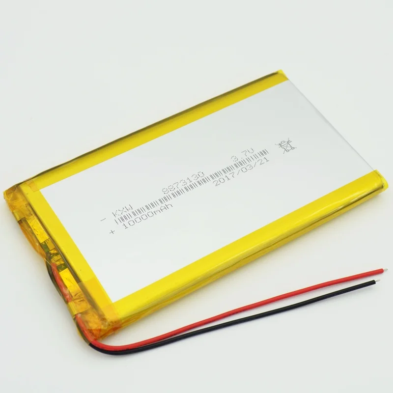 

2pac 8573130 3.7V 10Ah Lithium Polymer LiPo 3.7v 10ah Rechargeable Battery 2a For power bank pad dvd GPS PSP tablet pc laptop