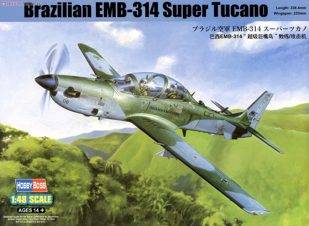 

Hobby Boss Model 81727 1/48 Brazilian EMB-314 Super Tucano Plastic military static model kits