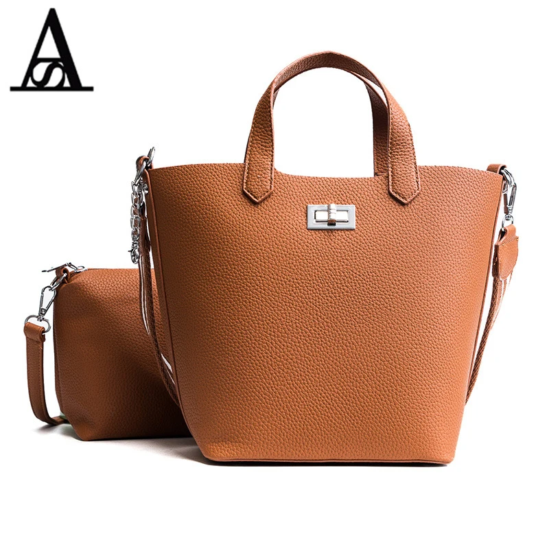 

AITESEN Leisure Monochrome Retro PU Louis Handbag Michael Woman Simple Single Shoulder Messenger Bags Famous Brand Sacoche Femme