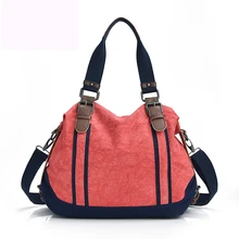 Fashionable design pure color canvas women messenger bag fashion girls handbag portable shoulder bag cross-body bag