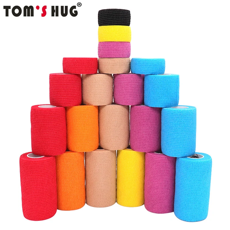 Sports Tape Tom's Hug Self Adhesive Elastic Bandage 4.8m Knee Support Pads Finger Ankle Palm Shoulder Bandage