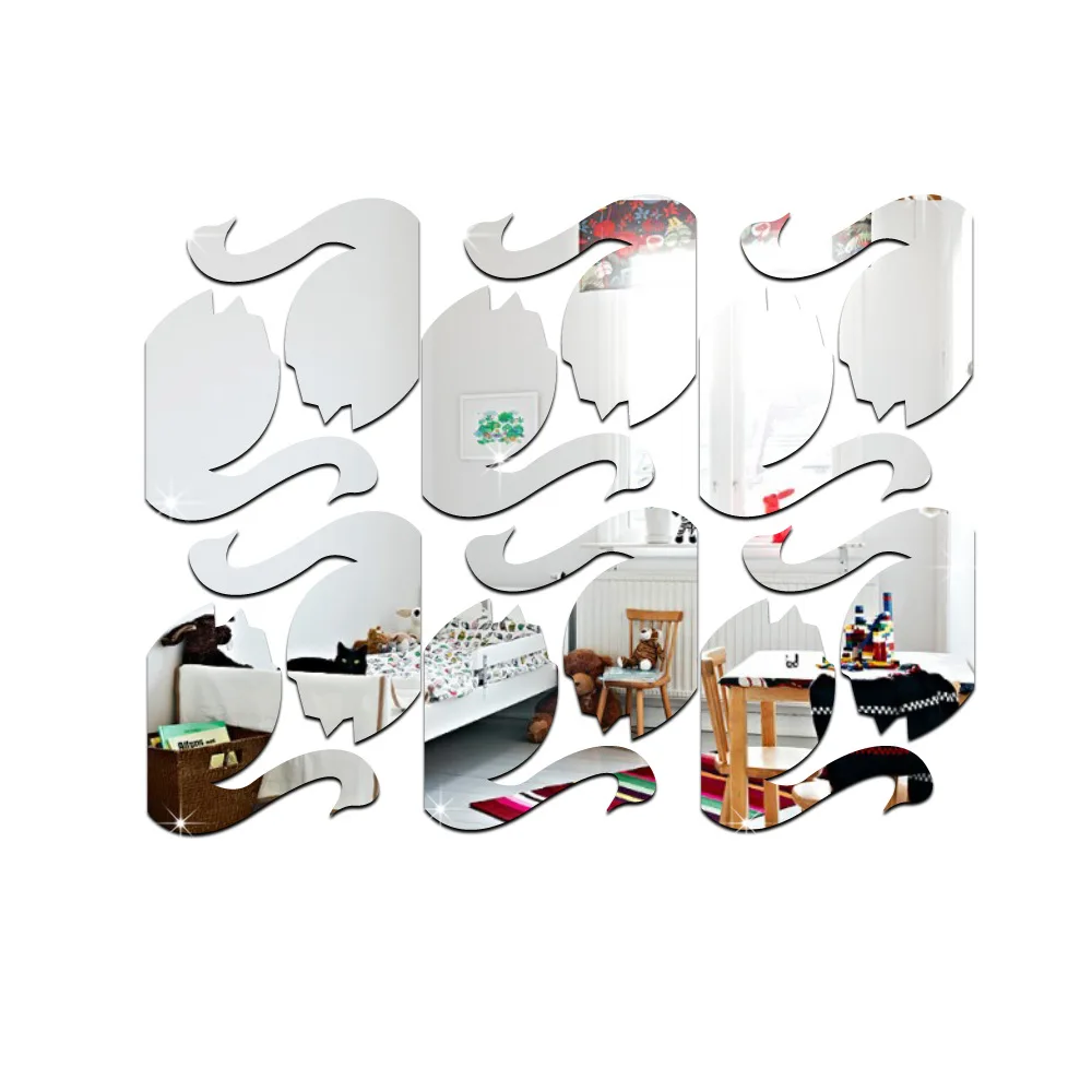 Funlife جو عصري البيئية للأطفال غرفة ديكور ملصقات الحائط الكرتون بجعة مرآة ملصقات الحائط MM028