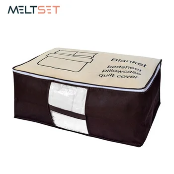 

Non-woven Clothes Storage Bag Quilt Blanket Bed Sheet Pillowcase Organizer For Wardrobe Cabinet Living Room Organization