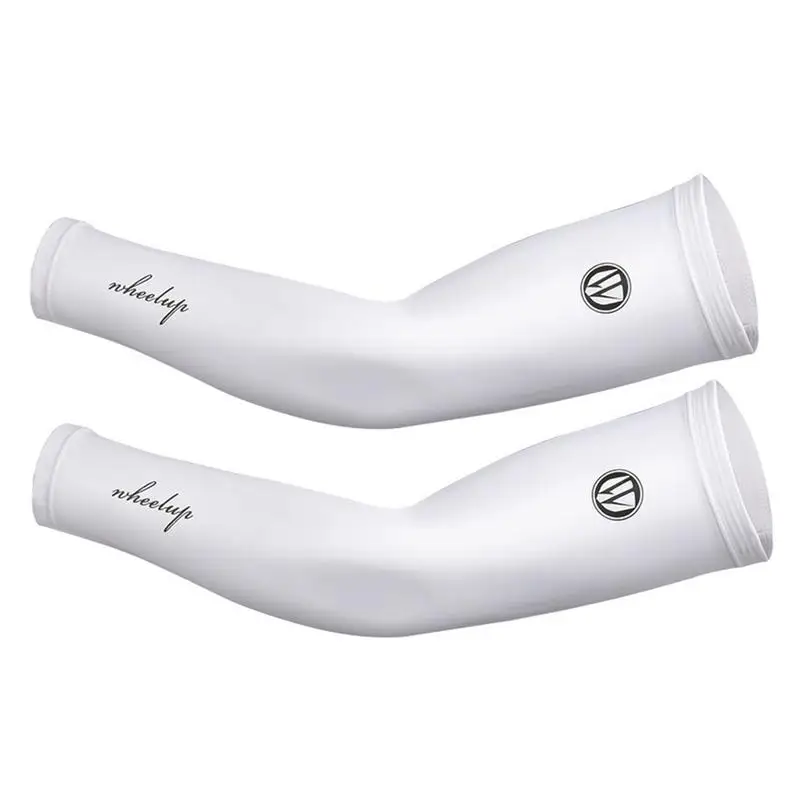 Ледяная ткань для рук с защитой от ультрафиолета, дышащие рукава для фитнеса бега баскетбола, налокотники для спорта и велоспорта - Цвет: White
