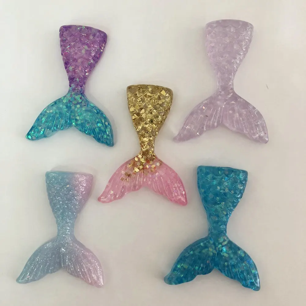

DIY 5Pcs Resin Mermaid Tail Flatback Rhinestone Child Manual Works DIY Scrapbook F281