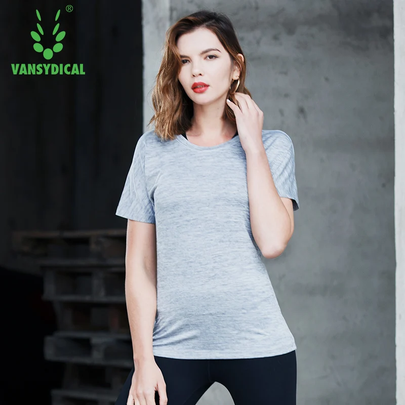 Vansydical 2018 женские футболки с коротким рукавом для бега сексуальные открытой