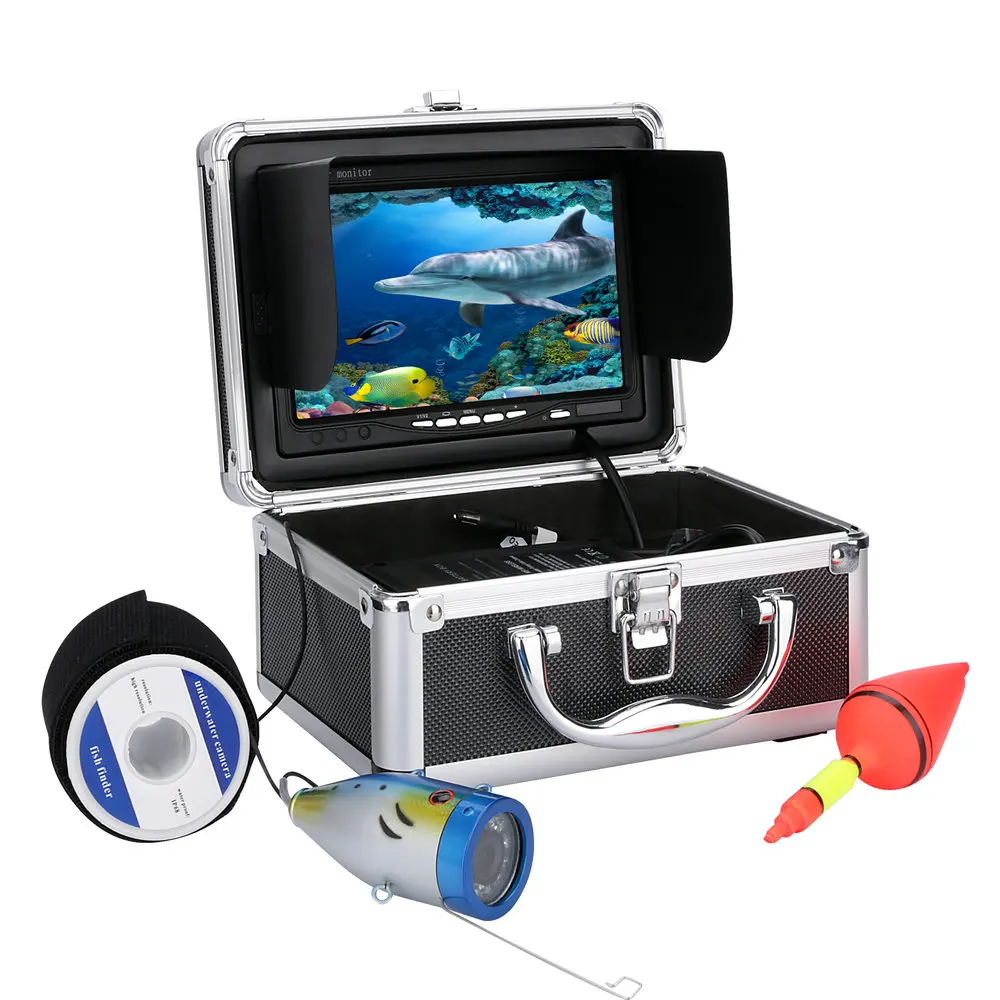 GAMWATER 50 м HD подводная рыболовная камера видео рекордер глубина искатель 1000TVL DVR " inchWhite светодиодный фонарь камера для рыбалки