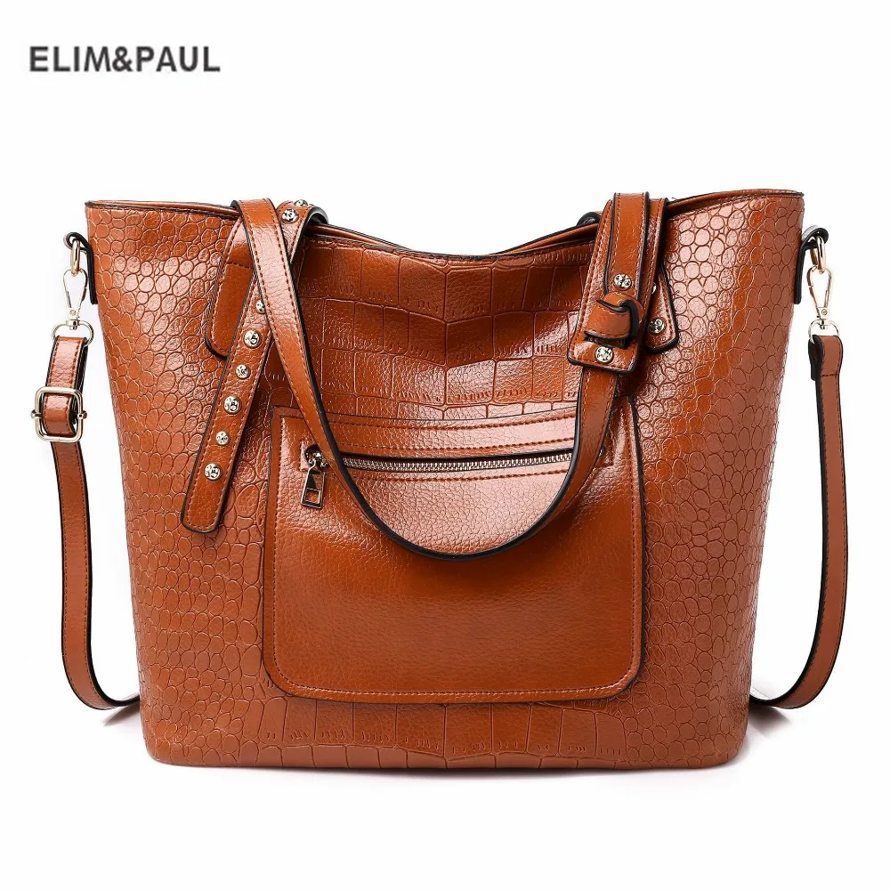 ELIM & PAUL Nieuwe Mode Luxe Handtas Vrouwen Grote Tote Bag Vrouwelijke Emmer Schoudertassen Dame Lederen Messenger Bag Winkelen tas ELIM & PAUL Nieuwe Mode Luxe Handtas Vrouwen Grote Tote Bag Vrouwelijke Emmer Schoudertassen Dame Lederen Messenger Bag Winkelen tas