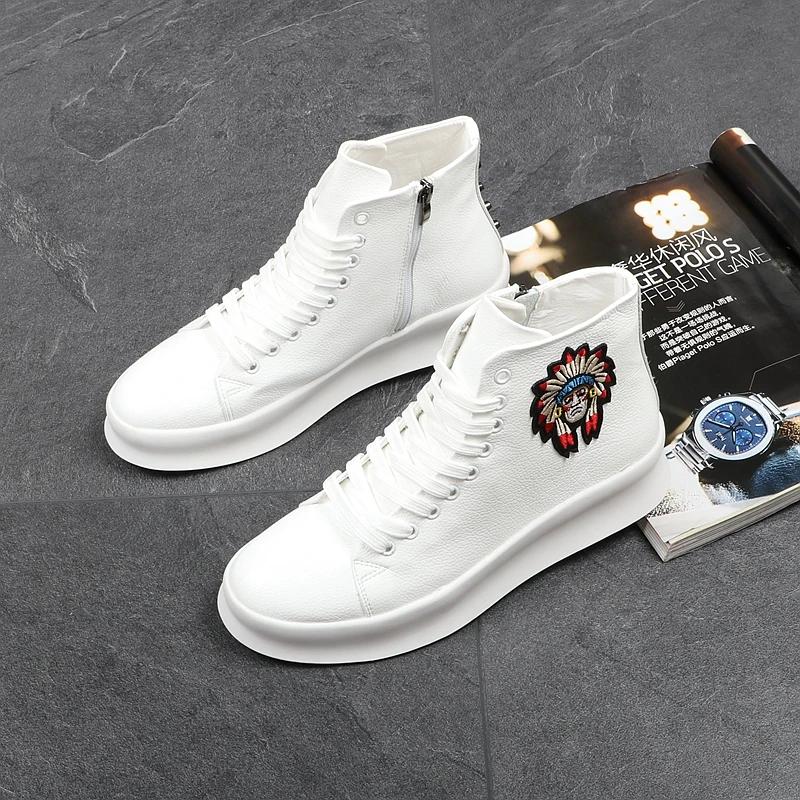 Stephoes Luxury Brand Men Fashion Shoes Male High Top Men Microfiber Ankle Boots America Men Rivets Casual Boots Drop Shipping