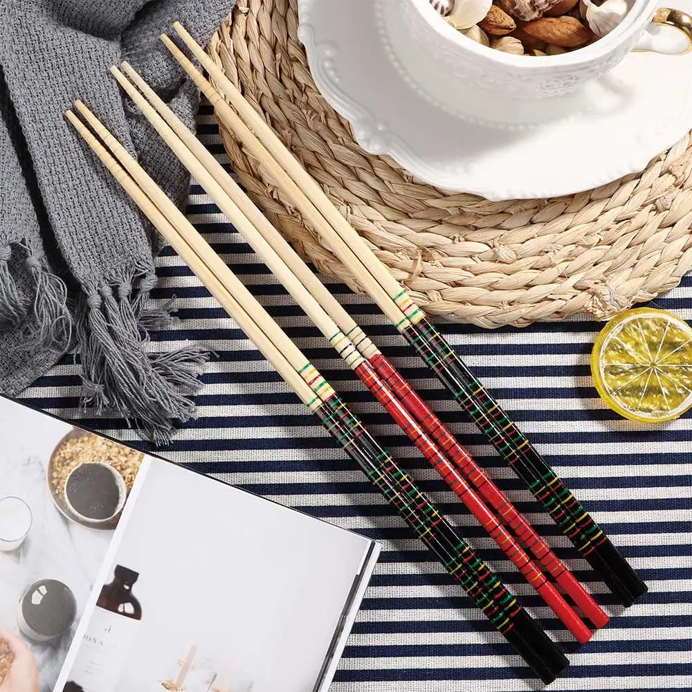 10 Pairs Super Long Chopsticks Cook Noodles Deep Fried Hot Pot Traditional Chinese Style Bamboo Restaurant Home Kitchen