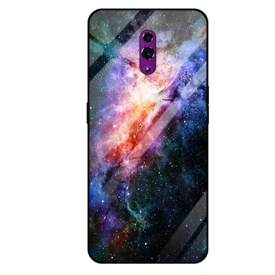 Чехол для OPPO Reno, Модный чехол из закаленного стекла с рисунком из мягкого силикона с узором для OPPO Reno, задняя крышка для OPPOReno Shell - Цвет: Бежевый