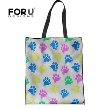 FORUDESIGNS/красочные лапы, 3D узор, женские холщовые сумки для шоппинга, сумки, женская повседневная сумка для мамы, сумки хозяйственные сумки для женщин