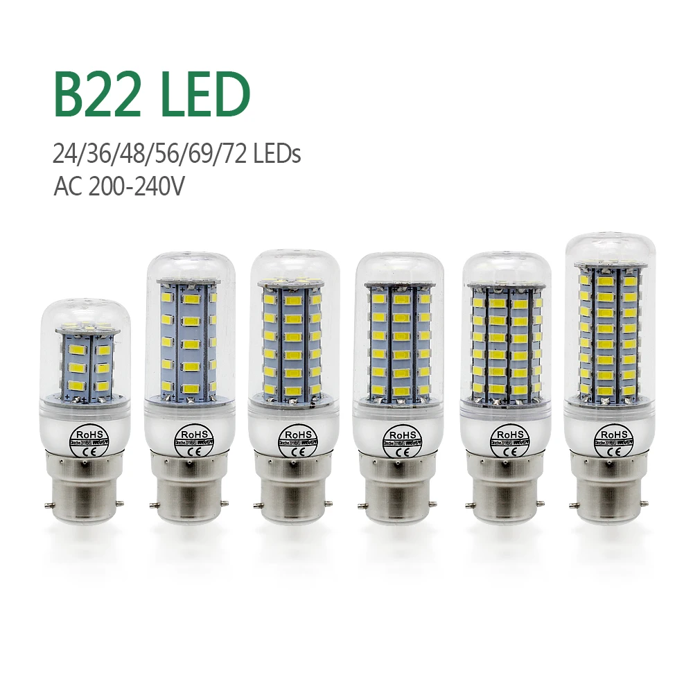 1 шт. светодиодный ная лампа E27 E14 B22 G9 GU10 светильник 220V SMD 5730 люстра прожектор 36 48 56 69