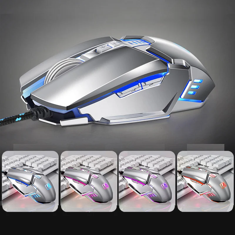 Goedkoop Darshion S10 Gaming Muis 2400 dpi 7 Knoppen LED USB Optische Metalen Backlit Muis Professionele Macro Voor Laptop Desktop