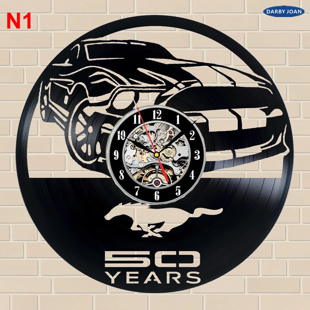 Ford Mustang Handmade Vinyl Record Wall Clock Fun Vintage Unique Home