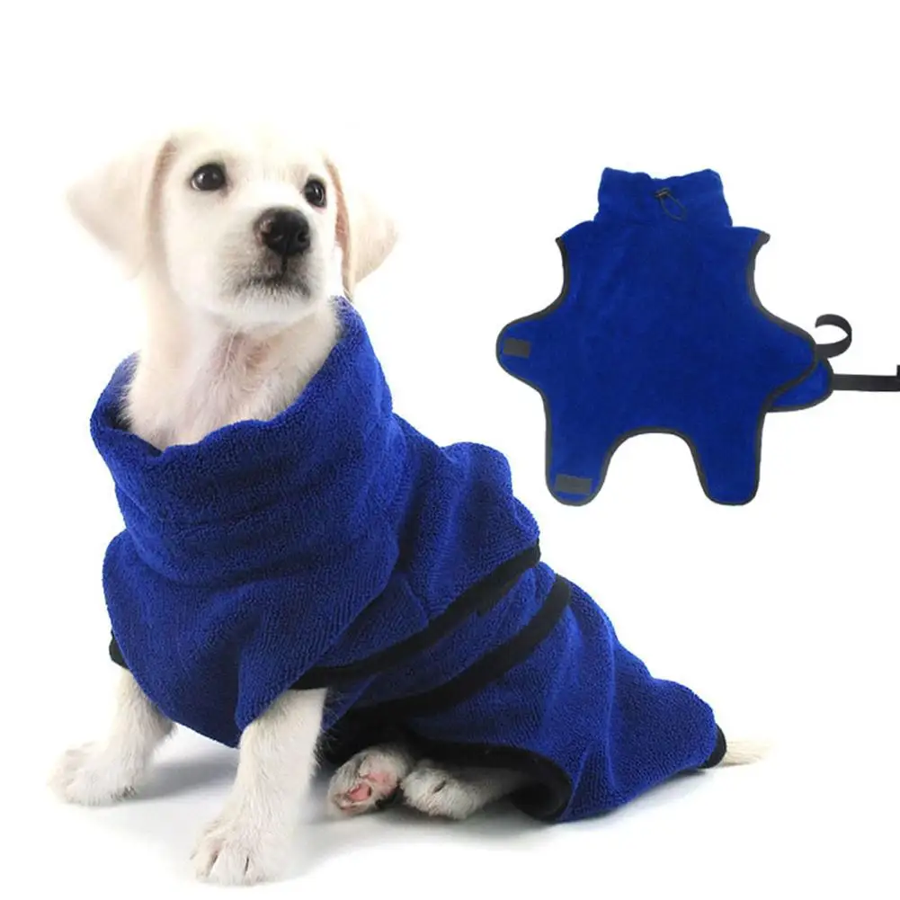 Dog Bathrobe Microfiber Super Absorbent Quick Dry Pet Dog Bathrobe Bath