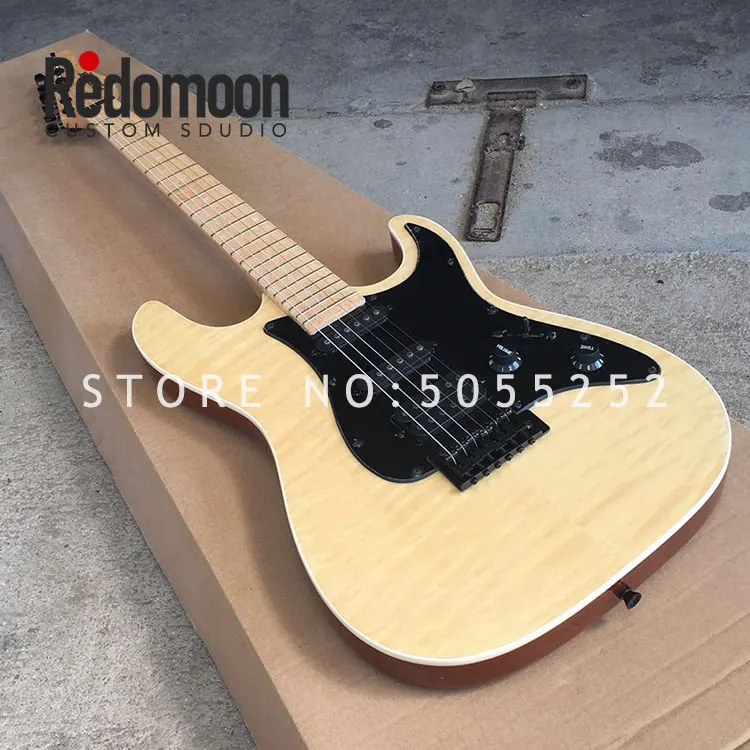 Factory custom guitar 6 strings electric guitar with Bird Eyes neck flamed maple top musical instrument shop