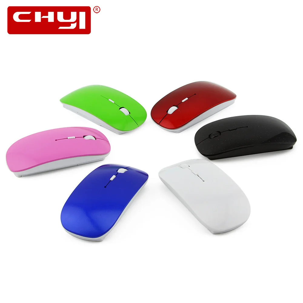 

Cheap Wireless Mouse Slim Black White Blue Green Red Mouse Wireless Ultra Thin Mause Computer Mice For Laptop PC Notebook