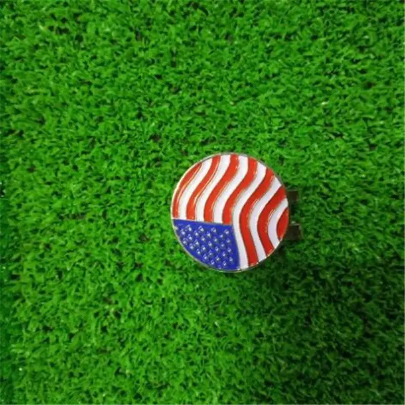 HobbyLane Outdoor Golf Product 1.18 Inch Flag Design Golf Tag W Magnetic Golf Cap Clip Tag Golf Position Golf Marker Ball Marker