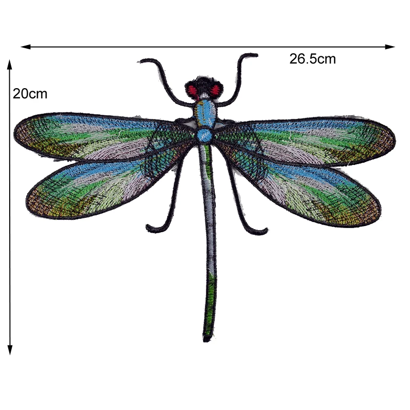 Большая Стрекоза железа на патчи для одежды вышивка патч ткань значки с аппликацией «сделай сам» брошь для одежды Скрапбукинг