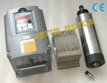 1.5KW Воздушным охлаждением шпинделя 65×205 мм ER11 & 1.5KW 220 В инвертор и 65 мм литого алюминия кронштейн