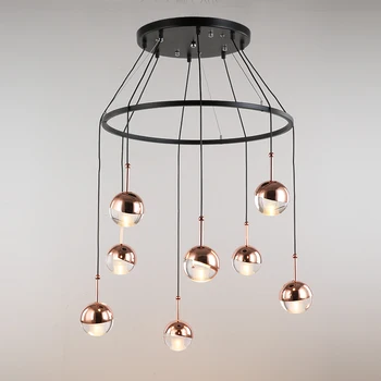 

Nordic LED Pendant Lights Globe Glass Hanglamp art Ball Pendant Lamps For Living Room bar Lustres Luminiare Light Fixtures