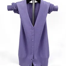 Осенне-зимний кашемировый женский свитер и кардиганы, длинный рукав, большой v-образный вырез, сексуальный вязаный кардиган, Весенняя шерстяная одежда